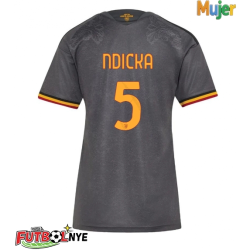 Camiseta AS Roma Evan Ndicka #5 Tercera Equipación para mujer 2026-27 manga corta